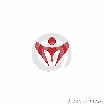 M Human Logo. Letter M people Vector Vector Illustration