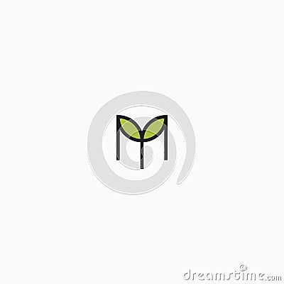 Letter M Leaf Logo Icon Design Template. Nature, Leaf, Eco, Initials Vector Illustration Vector Illustration