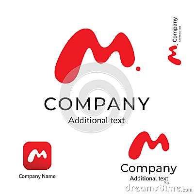 M Letter Abstract Technological Modern Logo Business Identity Brand and App Icon Symbol Concept Set Template Stock Photo
