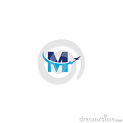 M Letter Arrow Plane Logo Inspirations Vector Illustration