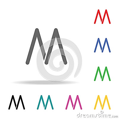 M letter icon. Elements in multi colored icons for mobile concept and web apps. Icons for website design and development, app deve Stock Photo