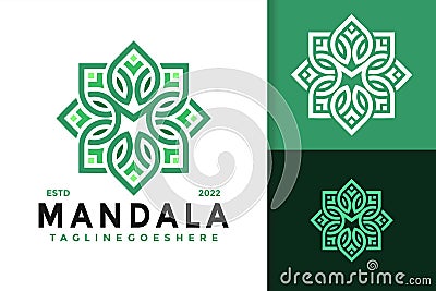 M Letter Mandala Lotus Flower Logo Design, brand identity logos vector, modern logo, Logo Designs Vector Illustration Template Vector Illustration