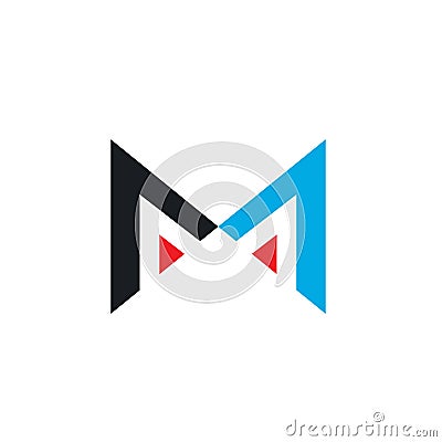 M letter music play button vector illustration concept design web Vector Illustration