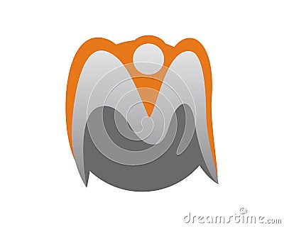 m letter people circle logo Vector Illustration