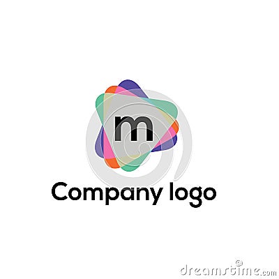 M letter video company vector logo design Vector Illustration