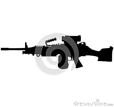 M249 LMG light machine gun, SAW Squad Automatic Weapon USA United States Army, United States Armed Forces and United States Marine Stock Photo