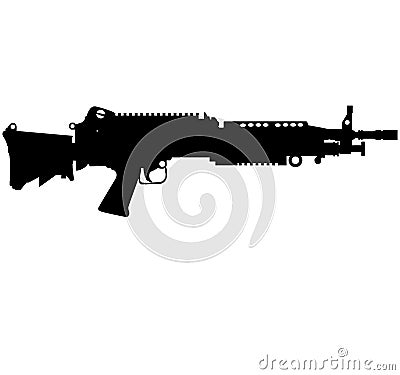 M249 LMG light machine gun, SAW Squad Automatic Weapon USA United States Army, United States Armed Forces and United States Marine Stock Photo