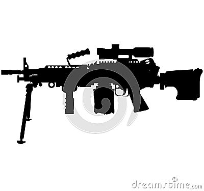 M249 LMG light machine gun, SAW Squad Automatic Weapon USA United States Army, United States Armed Forces and United States Marine Stock Photo