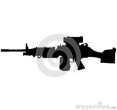 M249 LMG light machine gun, SAW Squad Automatic Weapon USA United States Army, United States Armed Forces and United States Marine Stock Photo