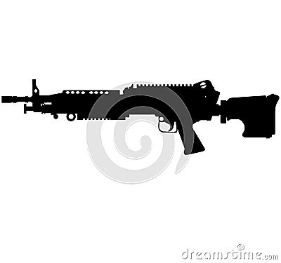 M249 LMG light machine gun, SAW Squad Automatic Weapon USA United States Army, United States Armed Forces and United States Marine Stock Photo