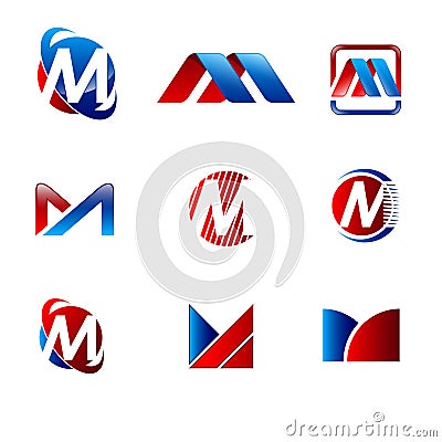 M Logo.M Letter Icon Design Vector Illustration. Stock Photo