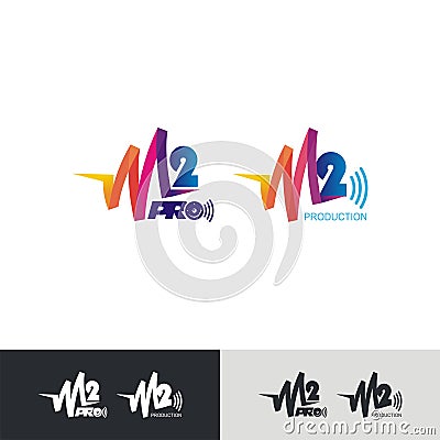 M and 2 logotype with colorful and stylish design Stock Photo