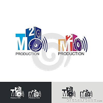 M and 2 logotype with colorful and stylish design Stock Photo