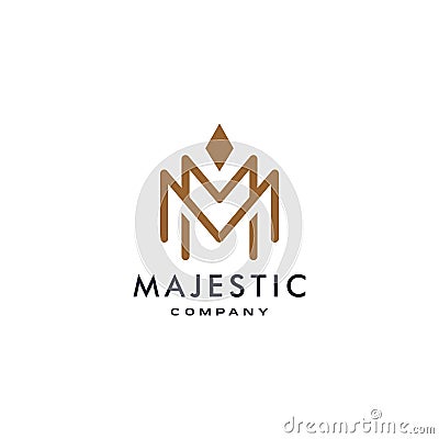 M logotype icon MM logo with crown element symbol in trendy minimal elegant and luxury style Vector Illustration