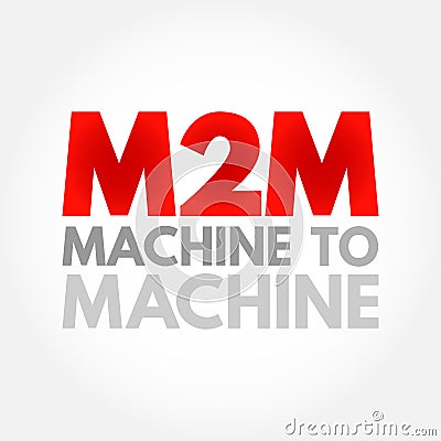 M2M - Machine to Machine is direct communication between devices using any communications channel, including wired and wireless, Stock Photo