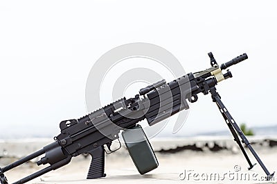 M249 minimi light machine gun Stock Photo