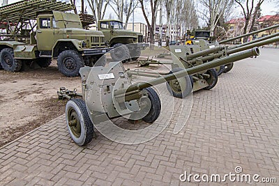 M-42 is a 45 mm Soviet semi-automatic anti-tank gun Editorial Stock Photo