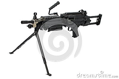 M249 modern machinegun Stock Photo