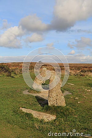 Mên-an-Tol , Ancient Stones, Cornwall, England. Stock Photo
