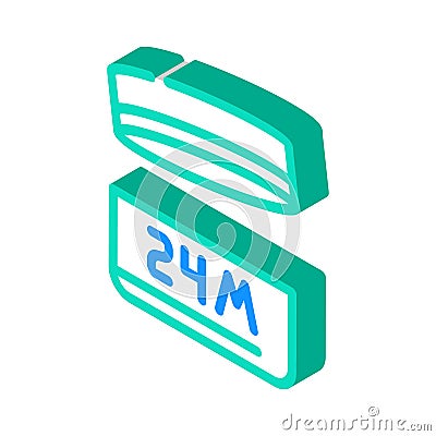 24m period after opening package isometric icon vector illustration Vector Illustration