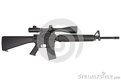 M16 rifle with telescopic sight Stock Photo