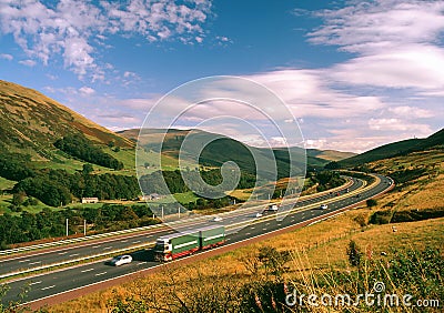 M6, scenic motorway, Cumbria, UK Stock Photo