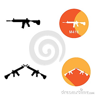 M416 weapon icon vector Vector Illustration