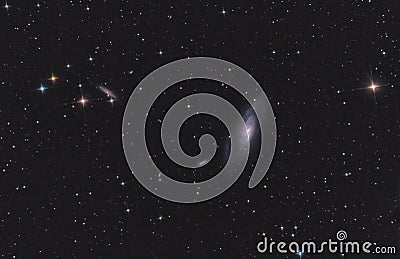 M106 Spiral Galaxy in Canes Venati Stock Photo