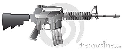 M16 Gun Vector Illustration