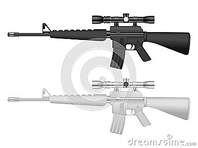 M16 sniper set Vector Illustration