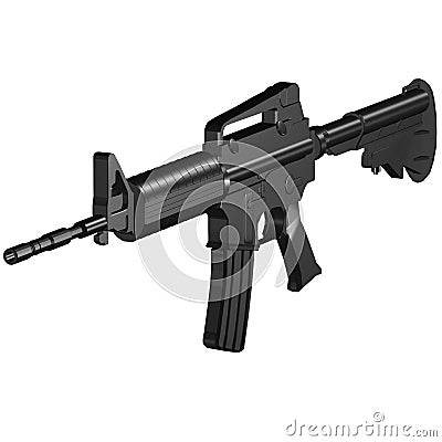 M4A1 Carbine Cartoon Illustration