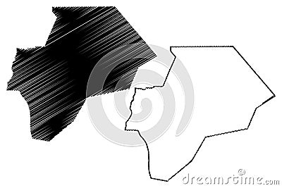 Maan Governorate Hashemite Kingdom of Jordan map vector illustration, scribble sketch Ma`an map Vector Illustration