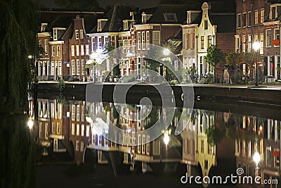 Maarssen dorp at night, Utrecht, The Netherlands Editorial Stock Photo