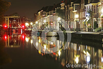 Maarssen dorp at night, Utrecht, The Netherlands Stock Photo