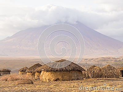 Maasai vilage in Africa Stock Photo