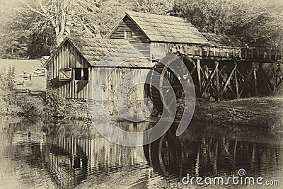 Mabry Mill in Antique Tones Stock Photo