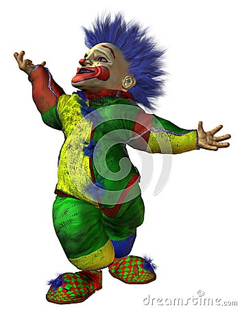 Macabre dwarf clown Stock Photo