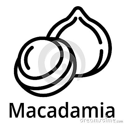 Macadamia icon, outline style Vector Illustration