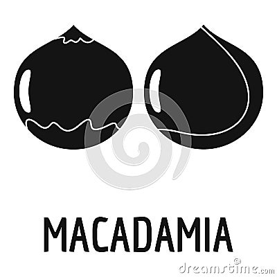 Macadamia icon, simple style Vector Illustration