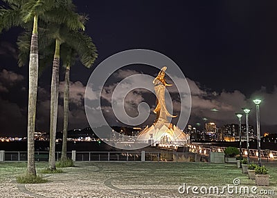 Macao China Macau Guan Yin Statue Sculpture Kun Iam Ecumenical Centre Goddess of Mercy Nape Religious Landmark Editorial Stock Photo