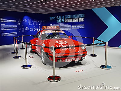 GP Macao Rescue Vehicle Porsche Motorsport Racing Formula One Macau Grand Prix Museum Museu do Grande PrÃ©mio Interior Editorial Stock Photo