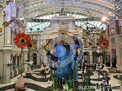 Macao Entertainment Macau Mgm Garden Indoor Nature Butterflies Flower Giant Props Theatre Music Theater Arts Decoration Editorial Stock Photo