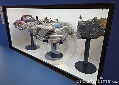 Macao Macau City of Dreams COD Ferrari Engine Horsepower Under the Skin Race Car Gallery Automobile Museum Racing Vehicle Red Cars Editorial Stock Photo