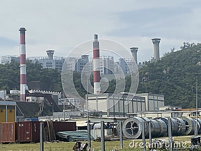 Macao Ready Go Local Tour Coloane Power Station Electricity CEM Power Plant Macau Prison Companhia de Electricidade de Macau Stock Photo