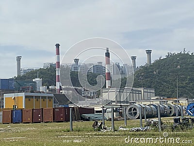 Macao Ready Go Local Tour Coloane Power Station Electricity CEM Power Plant Macau Prison Companhia de Electricidade de Macau Stock Photo