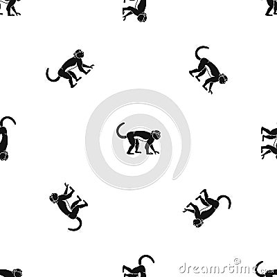 Macaque pattern seamless black Vector Illustration