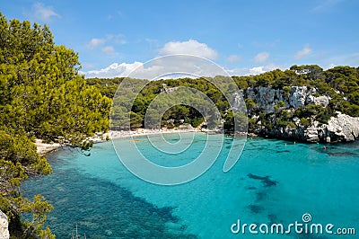 Macarella beach in Menorca Balearic Islands, Spain Stock Photo