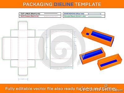 6 Macaron Box, Die line Template Vector Illustration