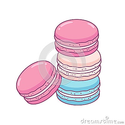 Macaron cookies drawing Vector Illustration