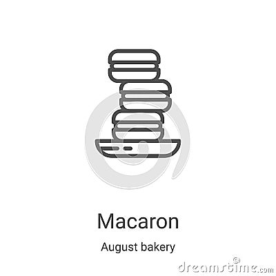 macaron icon vector from august bakery collection. Thin line macaron outline icon vector illustration. Linear symbol for use on Vector Illustration